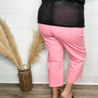 Judy Blue "Sammy" Pink Tummy Control Wide Leg Crops-Lola Monroe Boutique