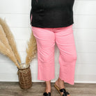 Judy Blue "Sammy" Pink Tummy Control Wide Leg Crops-Lola Monroe Boutique