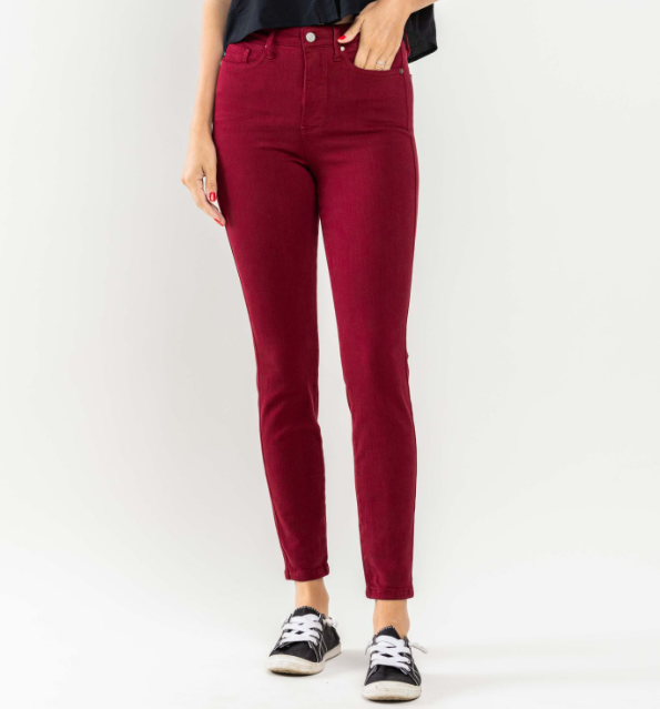 Judy Blue "Scarlett Letter" Tummy Control Skinny Jeans-Lola Monroe Boutique