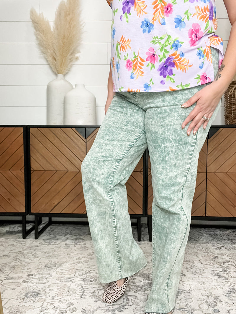 Judy Blue Sea Green Dad Jeans-Lola Monroe Boutique