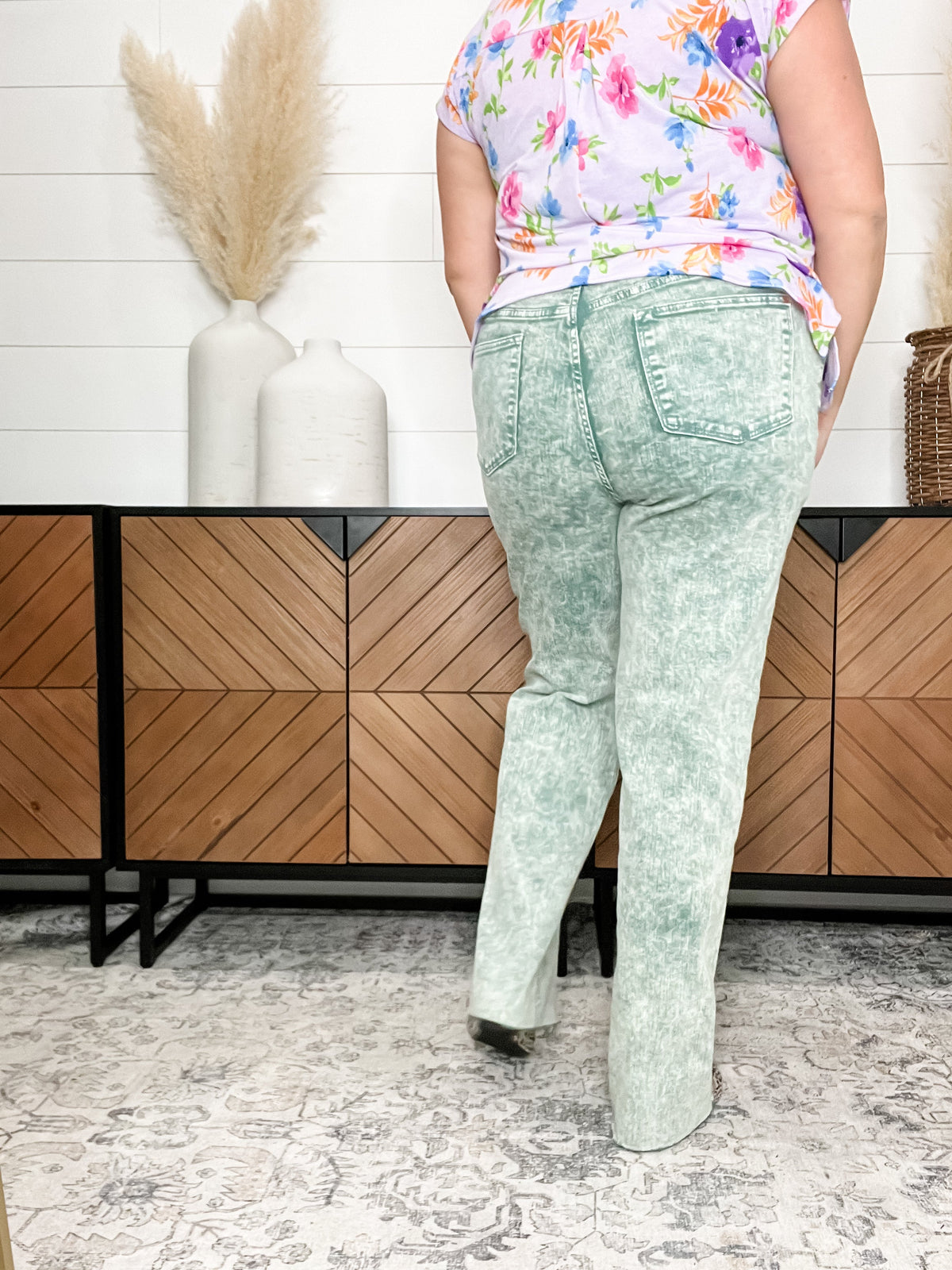 Judy Blue Sea Green Dad Jeans-Lola Monroe Boutique