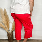 Judy Blue "Seeing Red" Tummy Control Wide Leg Crops-Lola Monroe Boutique