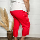 Judy Blue "Seeing Red" Tummy Control Wide Leg Crops-Lola Monroe Boutique