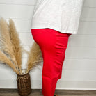 Judy Blue "Seeing Red" Tummy Control Wide Leg Crops-Lola Monroe Boutique