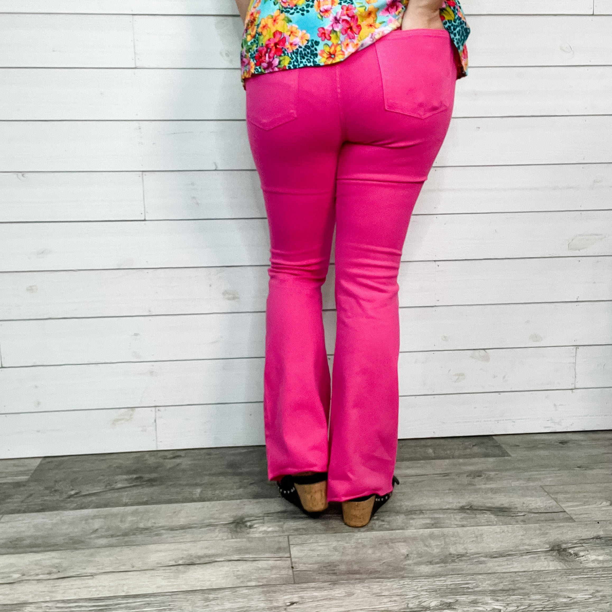 Judy Blue "She Gone Country" Hot Pink Flares-Lola Monroe Boutique