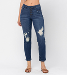 Judy Blue "She's A Wild One" Buttonfly Boyfriend Jean-Lola Monroe Boutique