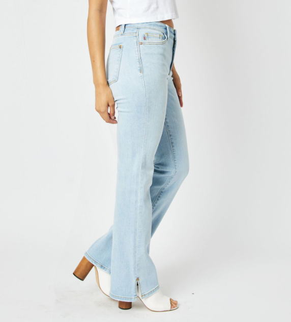 Judy Blue "Shortcut" Side Slit Bootcut Jeans