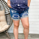 Judy Blue "Show Me Your Stars" Patch Shorts-Lola Monroe Boutique