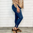 Judy Blue Side Slit Skinny Jeans-Lola Monroe Boutique