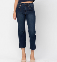 Judy Blue "Simmer Down" Straight Leg Cropped Jeans-Lola Monroe Boutique