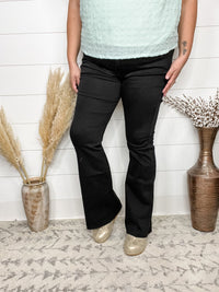 Judy Blue "Simple" Tummy Control Black Flares-Lola Monroe Boutique