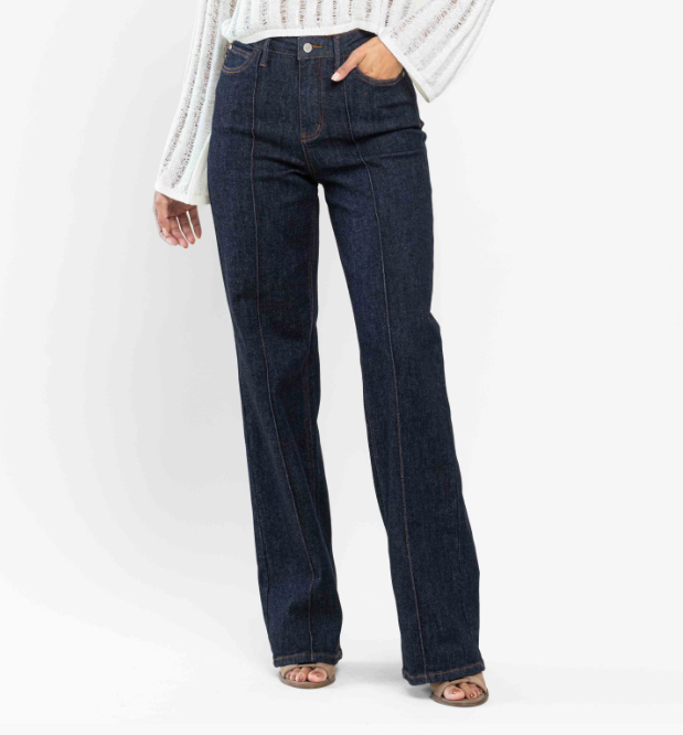 Judy Blue "Sky High" Wide Leg Jeans-Lola Monroe Boutique