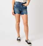 Judy Blue "Small Town Girl" Mid thigh shorts-Lola Monroe Boutique