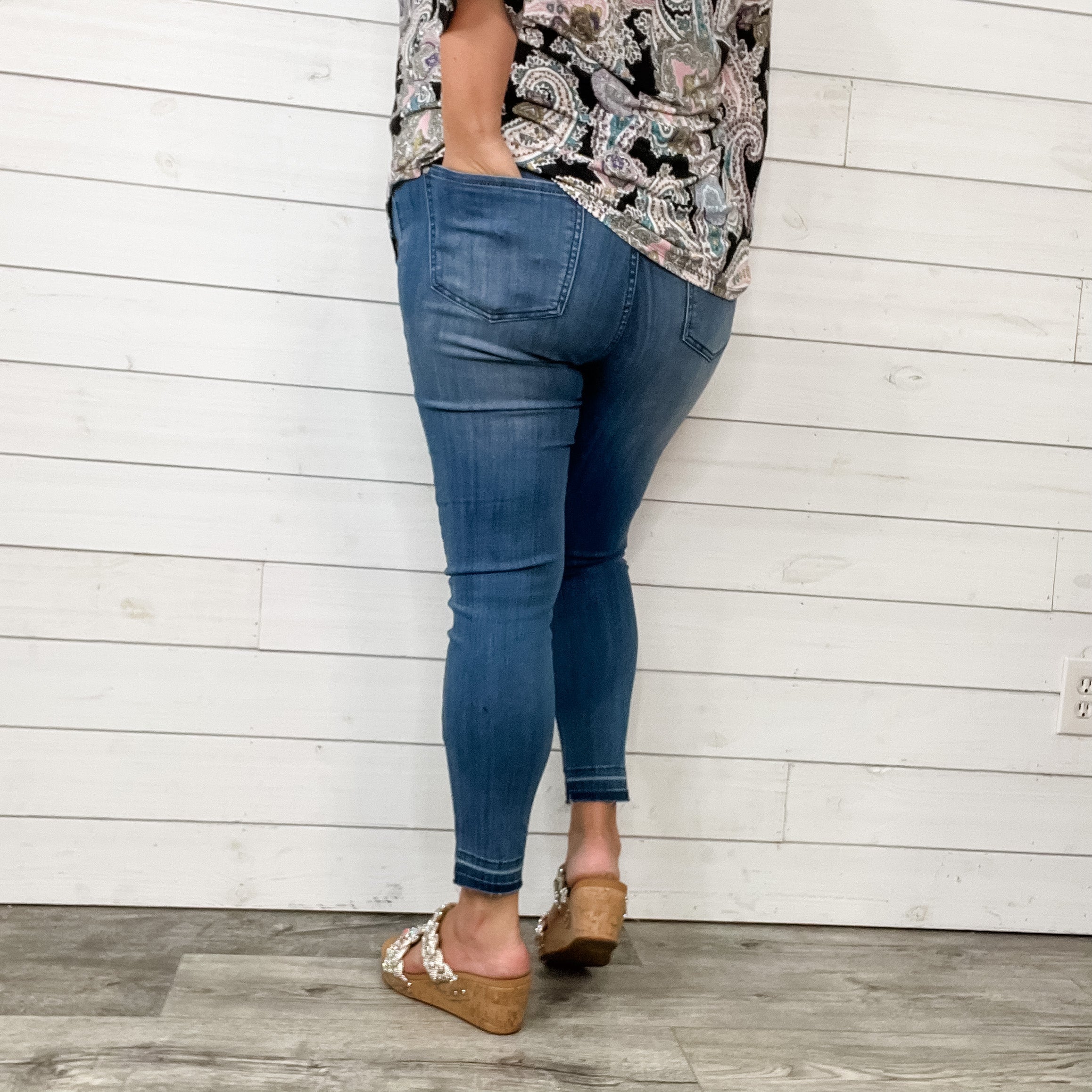 Judy Blue "Smart Cookie" Pull On Release Hem Jeggings-Lola Monroe Boutique