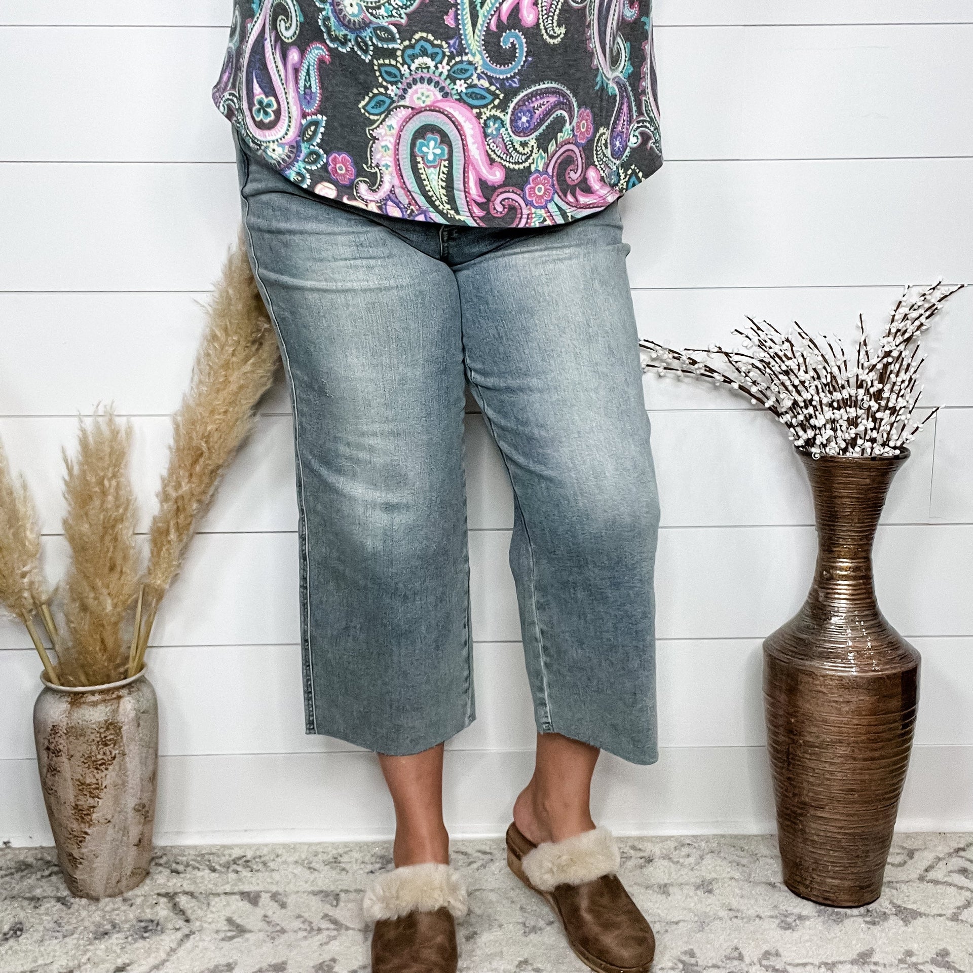 Judy Blue Mr. Tummy Control Top Wide Jeans