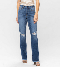 Judy Blue "Snazzy Pants" Straight Leg Jeans-Lola Monroe Boutique