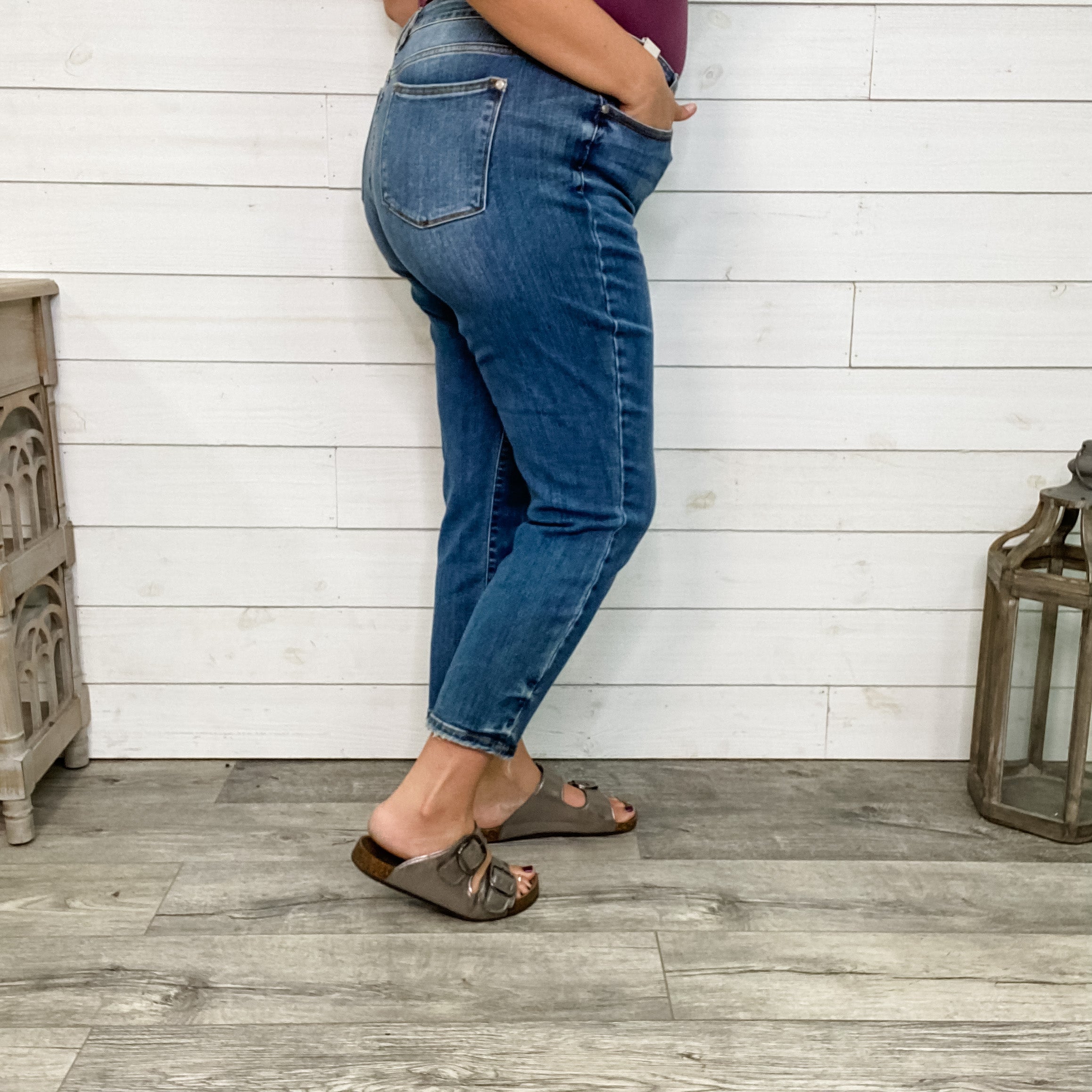 Judy Blue "Sneaky" Pete Boyfriend Jeans-Lola Monroe Boutique