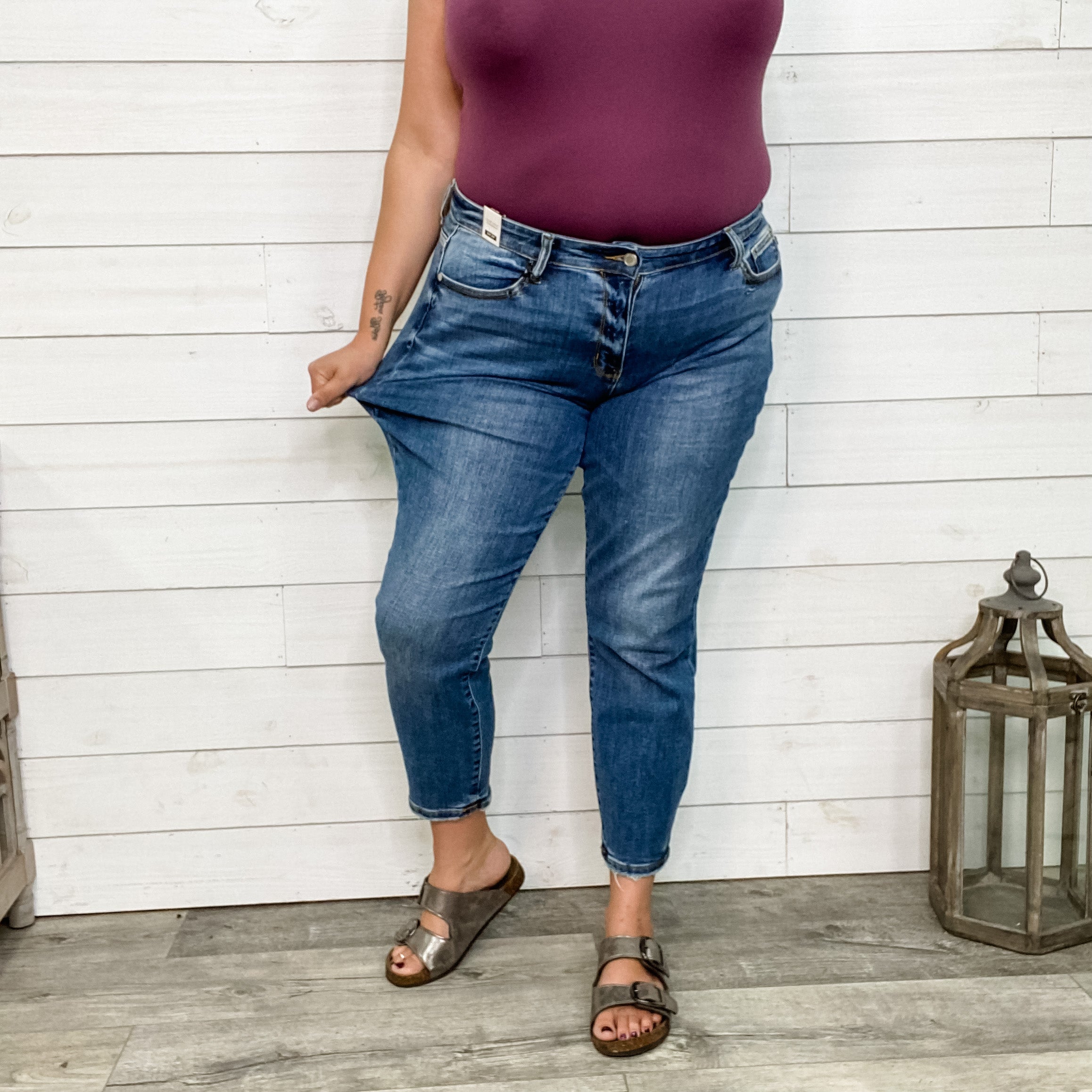 Judy Blue "Sneaky" Pete Boyfriend Jeans-Lola Monroe Boutique