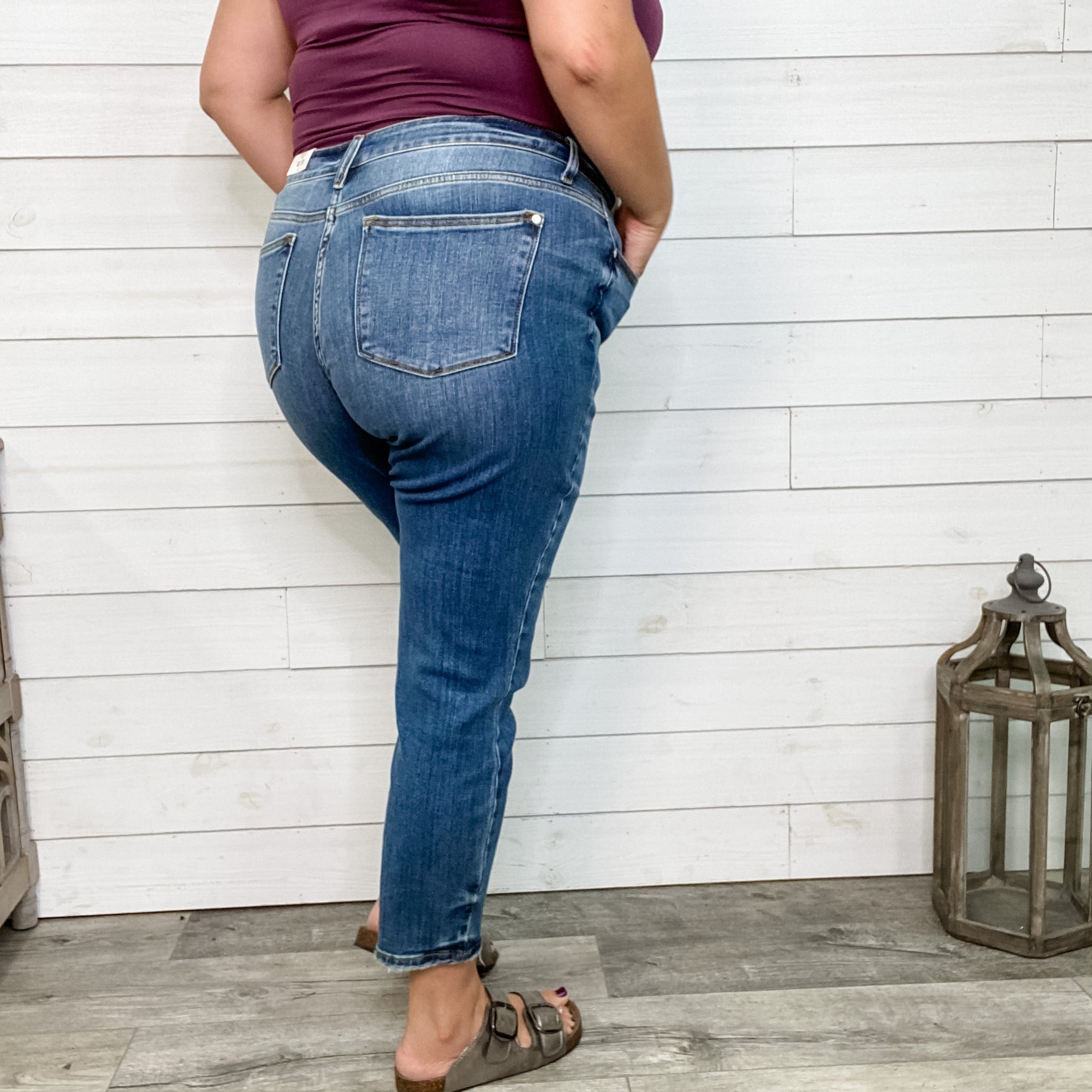 Judy Blue "Sneaky" Pete Boyfriend Jeans-Lola Monroe Boutique