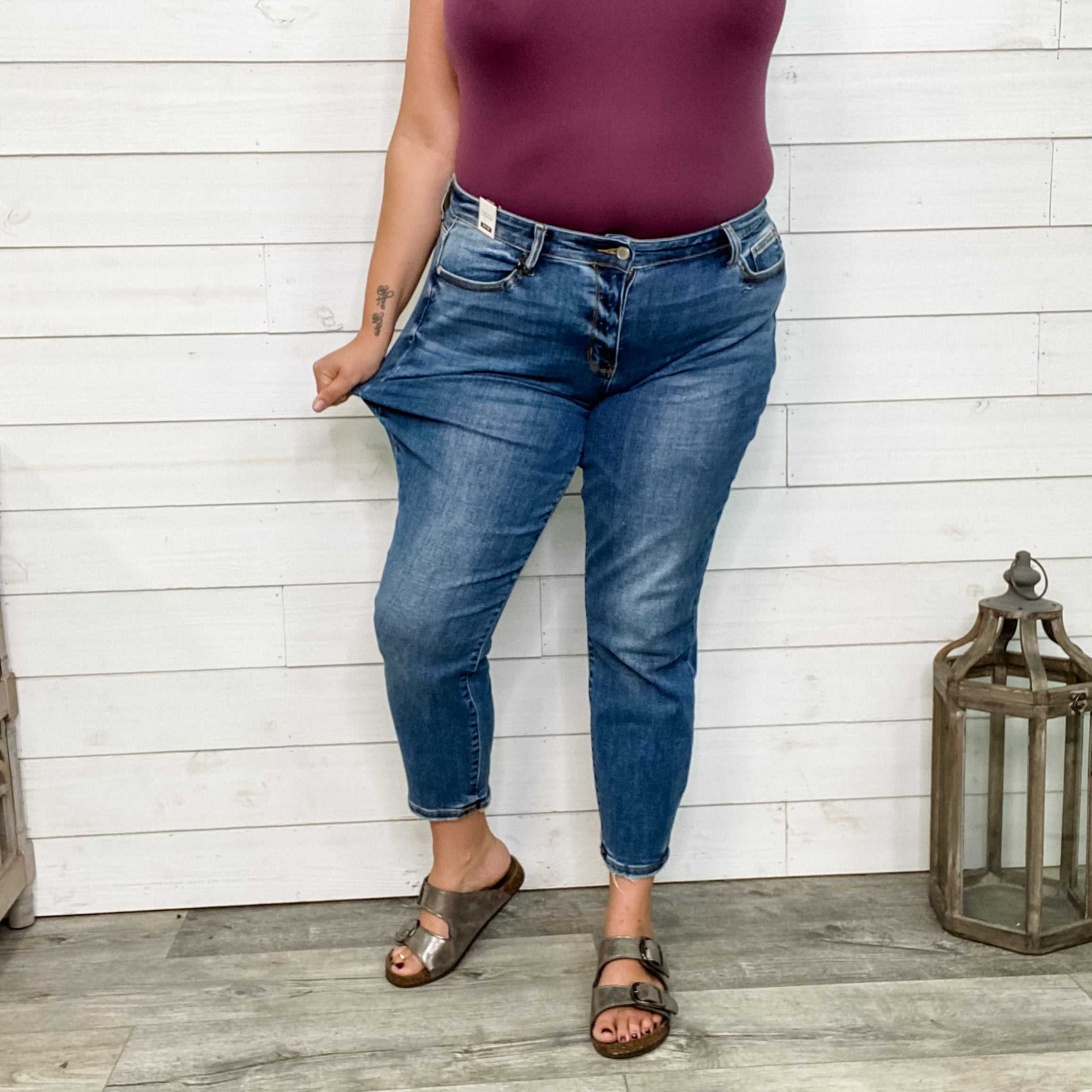 Judy Blue "Sneaky" Pete Boyfriend Jeans-Lola Monroe Boutique