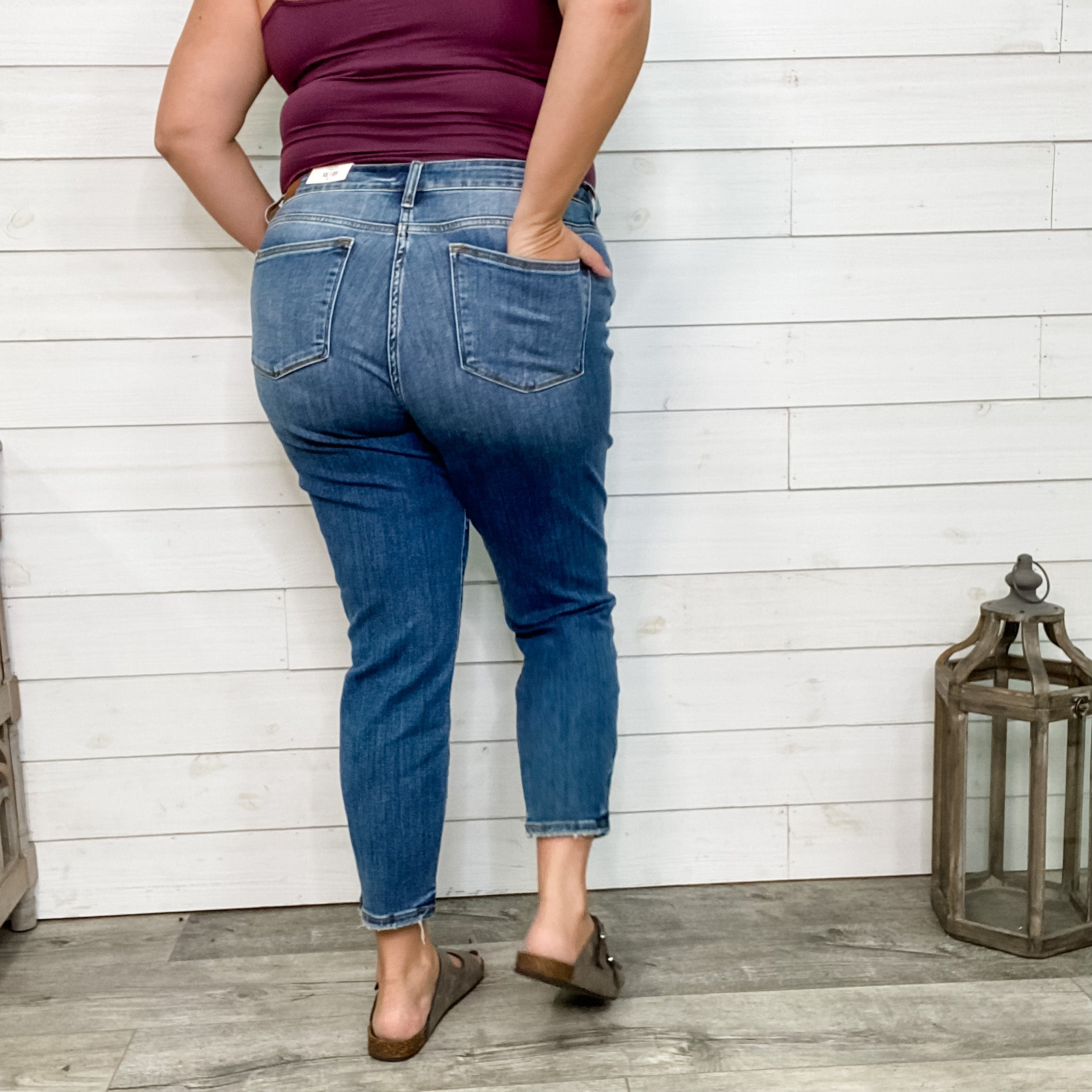 Judy Blue "Sneaky" Pete Boyfriend Jeans-Lola Monroe Boutique