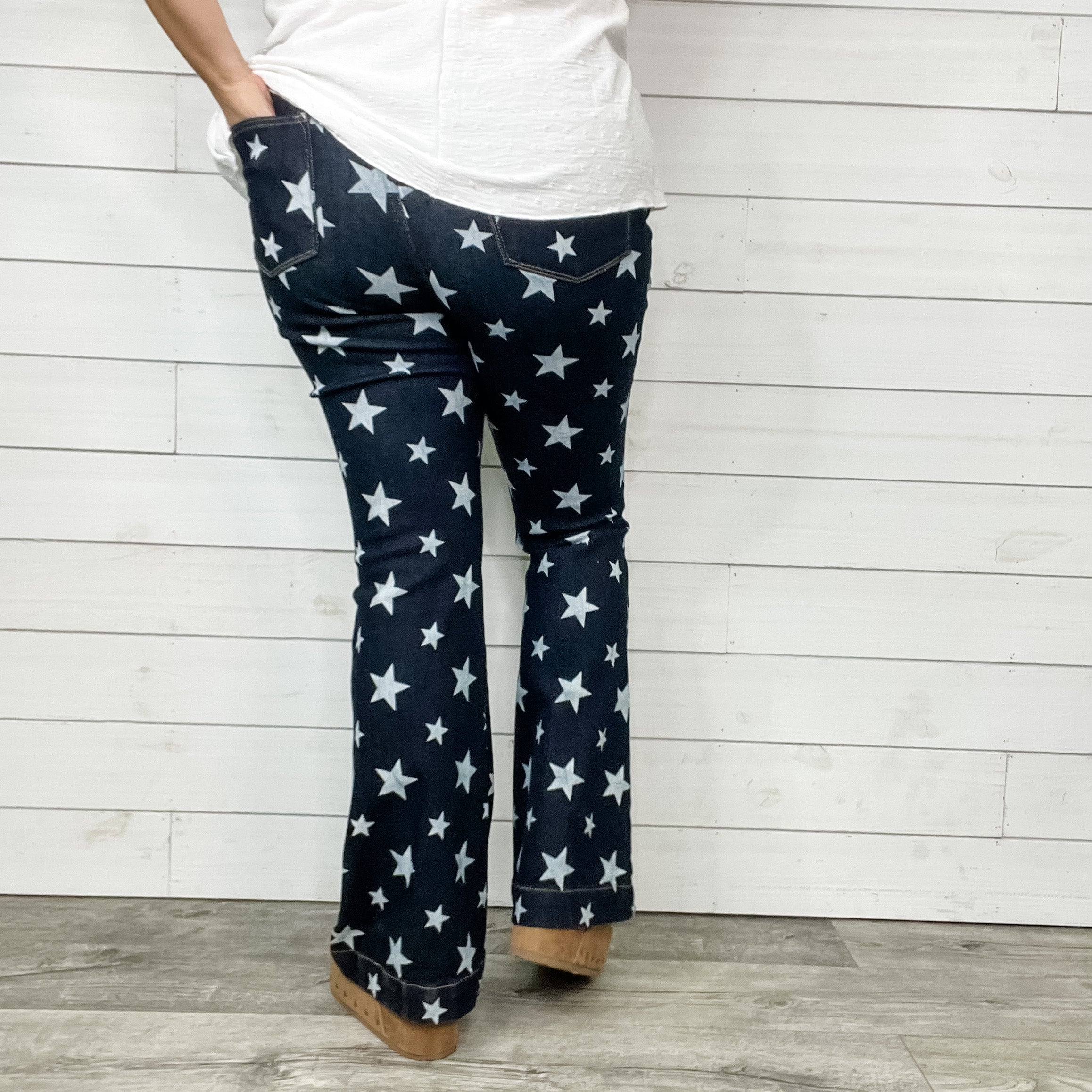 Judy Blue Star Trouser Flares-Lola Monroe Boutique