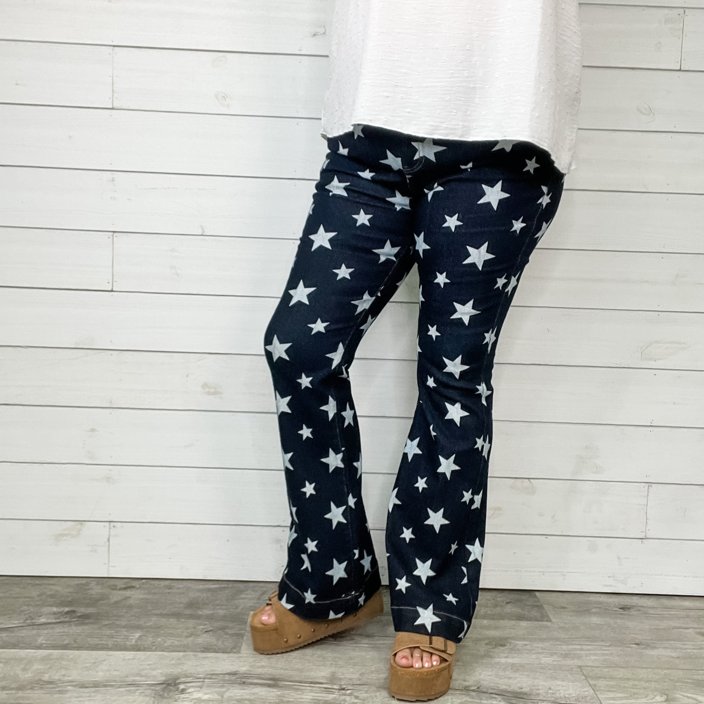 Judy Blue Star Trouser Flares-Lola Monroe Boutique