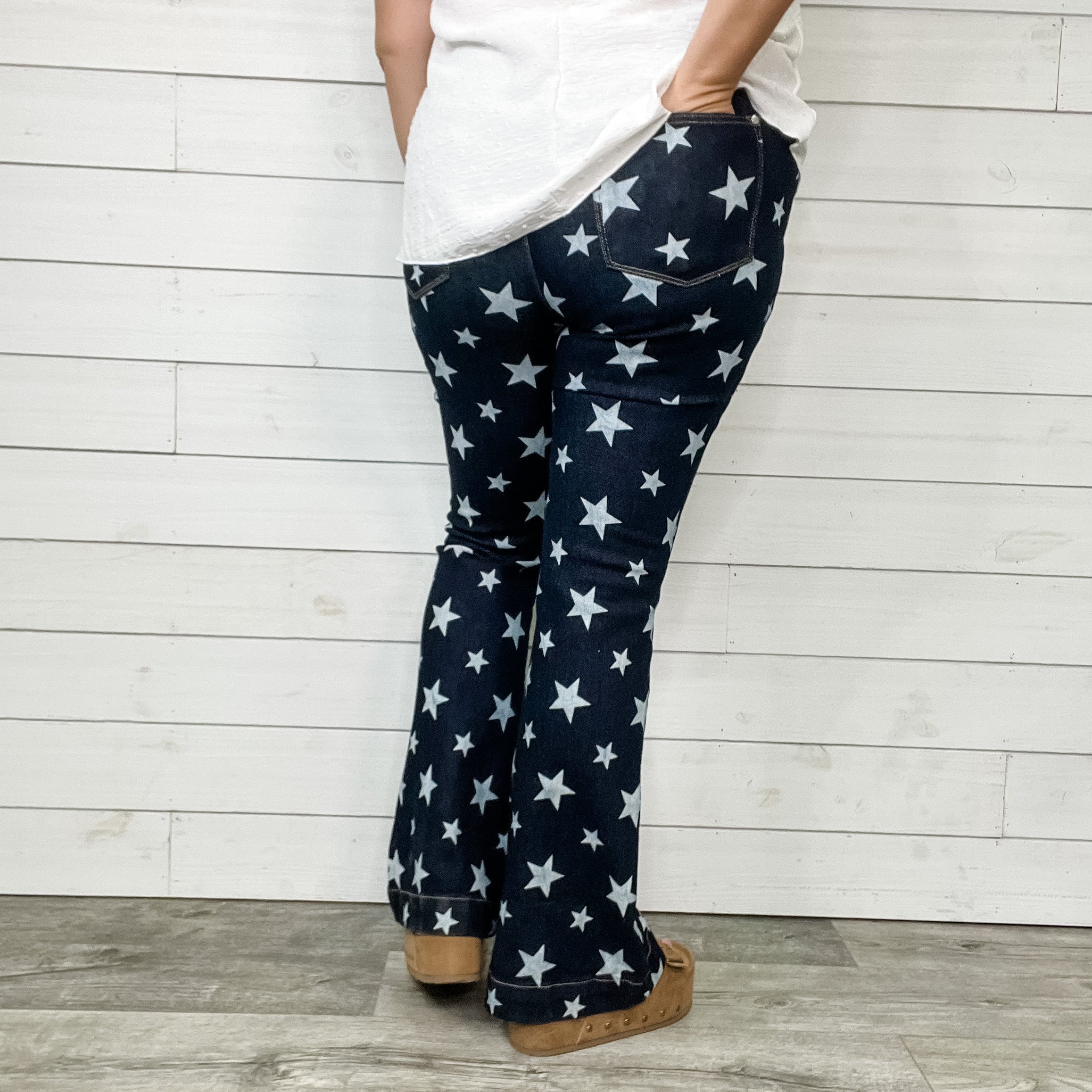 Judy Blue Star Trouser Flares-Lola Monroe Boutique