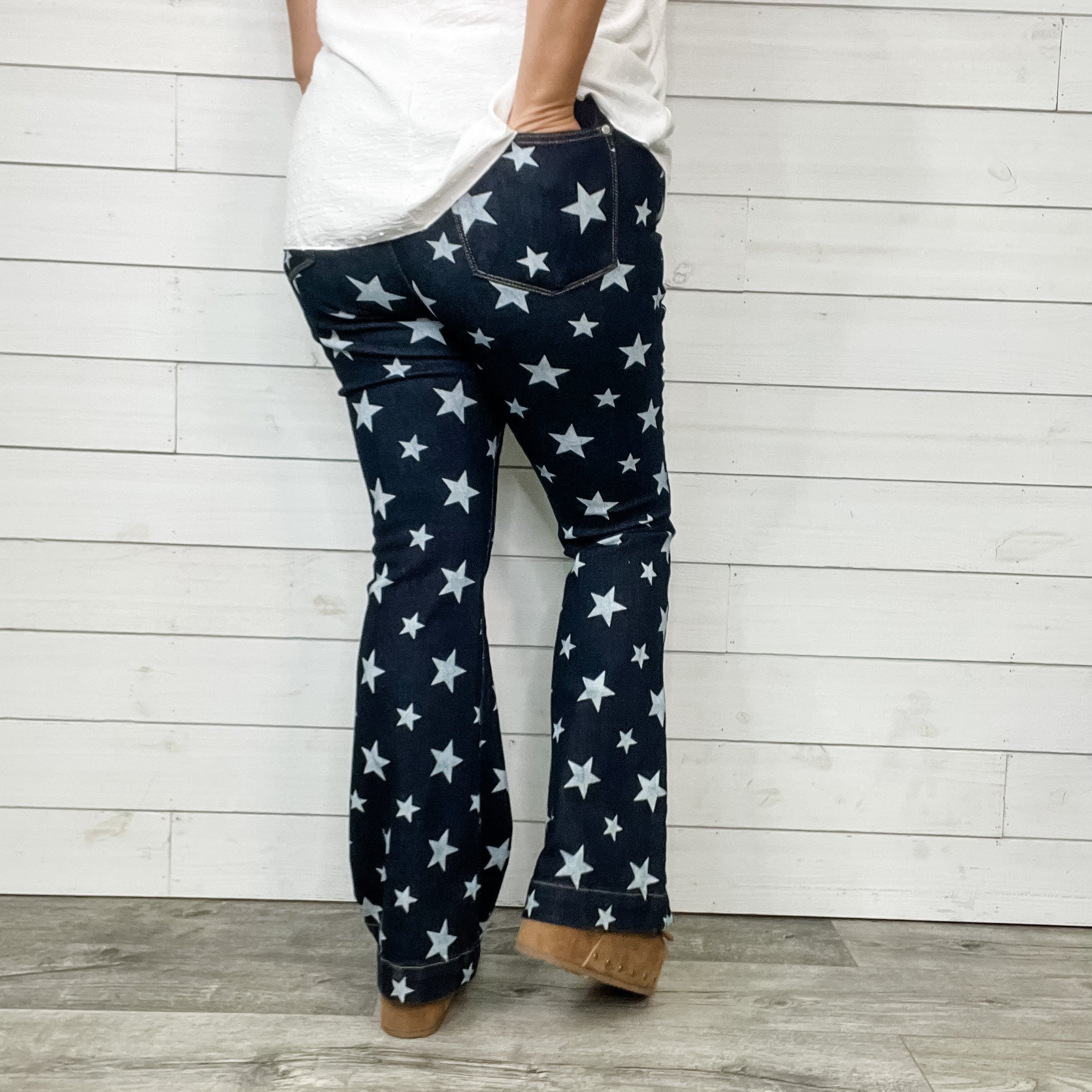 Judy Blue Star Trouser Flares-Lola Monroe Boutique