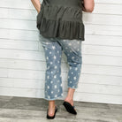 Judy Blue "Starry Eyed" Wide Leg Cropped Jeans-Lola Monroe Boutique