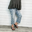 Judy Blue "Starry Eyed" Wide Leg Cropped Jeans-Lola Monroe Boutique