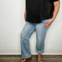 Judy Blue "Stoked" Yoke Front Straight Leg Jeans-Lola Monroe Boutique