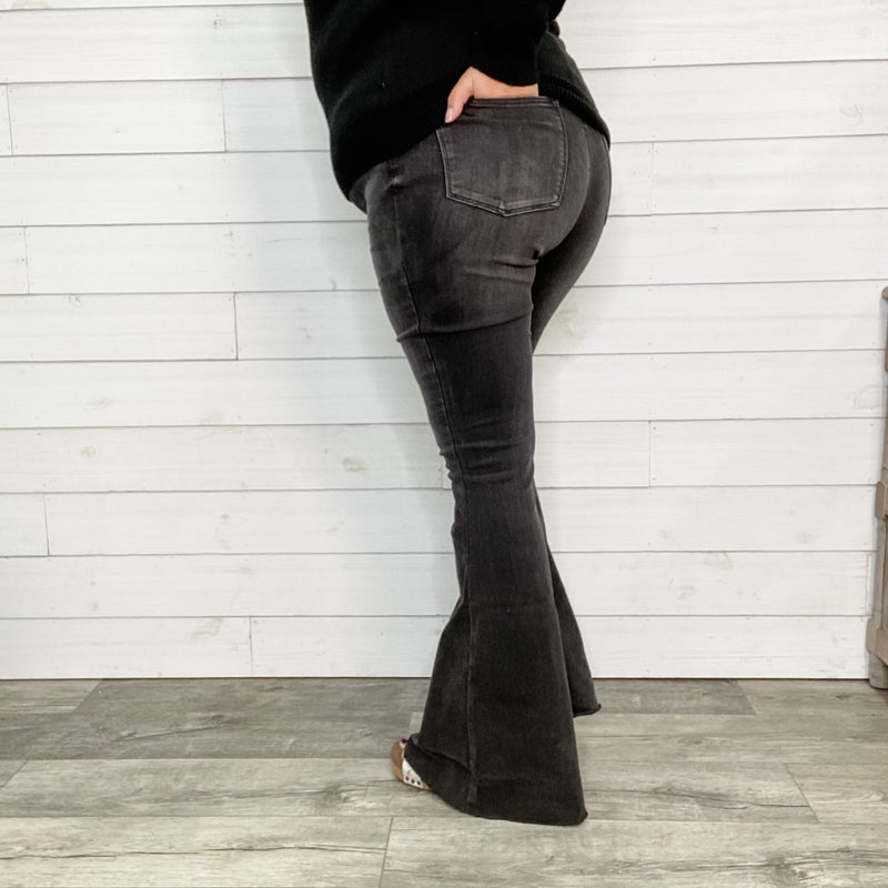Judy Blue Storm Chaser Black Flares (30 inch inseam)-Lola Monroe Boutique