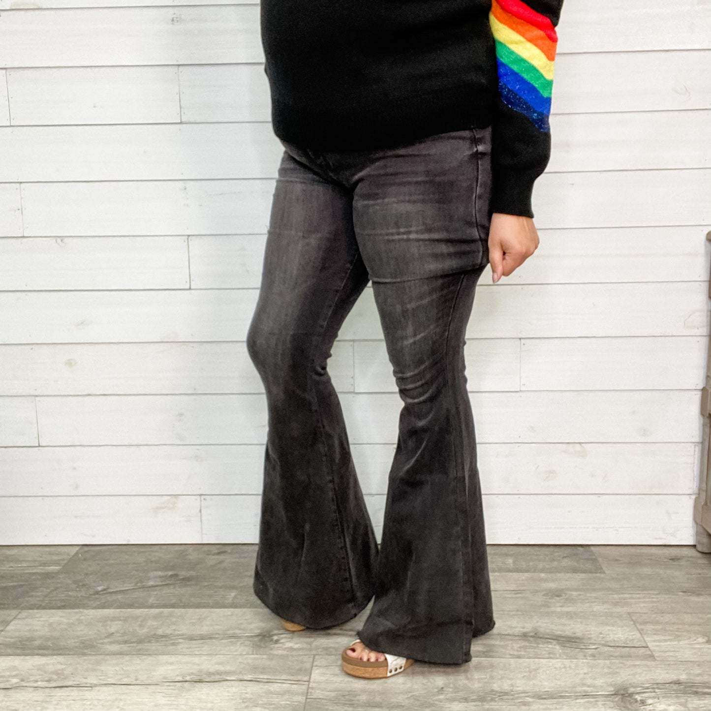 Judy Blue Storm Chaser Black Flares (34 inch inseam)-Lola Monroe Boutique
