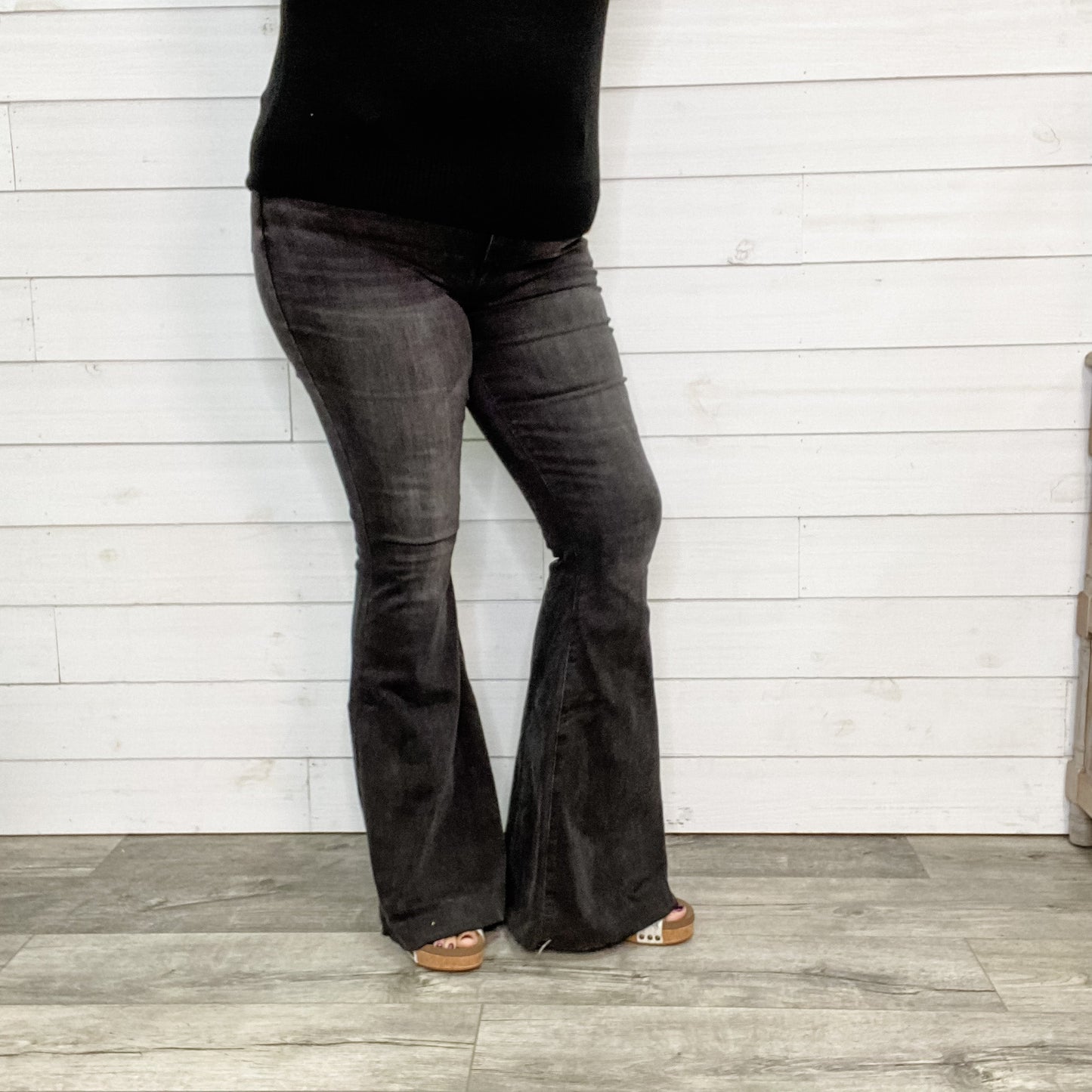 Judy Blue Storm Chaser Black Flares (34 inch inseam)-Lola Monroe Boutique