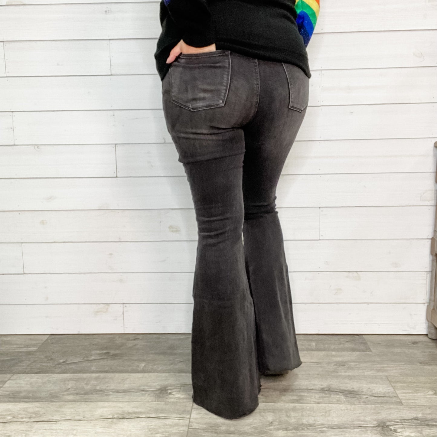 Judy Blue Storm Chaser Black Flares (34 inch inseam)-Lola Monroe Boutique