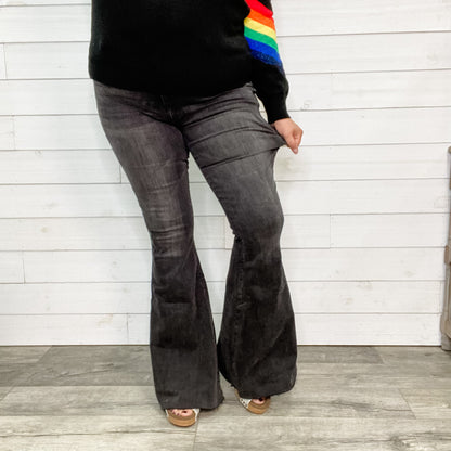 Judy Blue Storm Chaser Black Flares (34 inch inseam)-Lola Monroe Boutique
