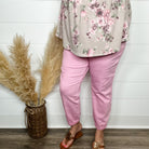 Judy Blue "Strawberry Shortcake" Light Pink Joggers-Lola Monroe Boutique