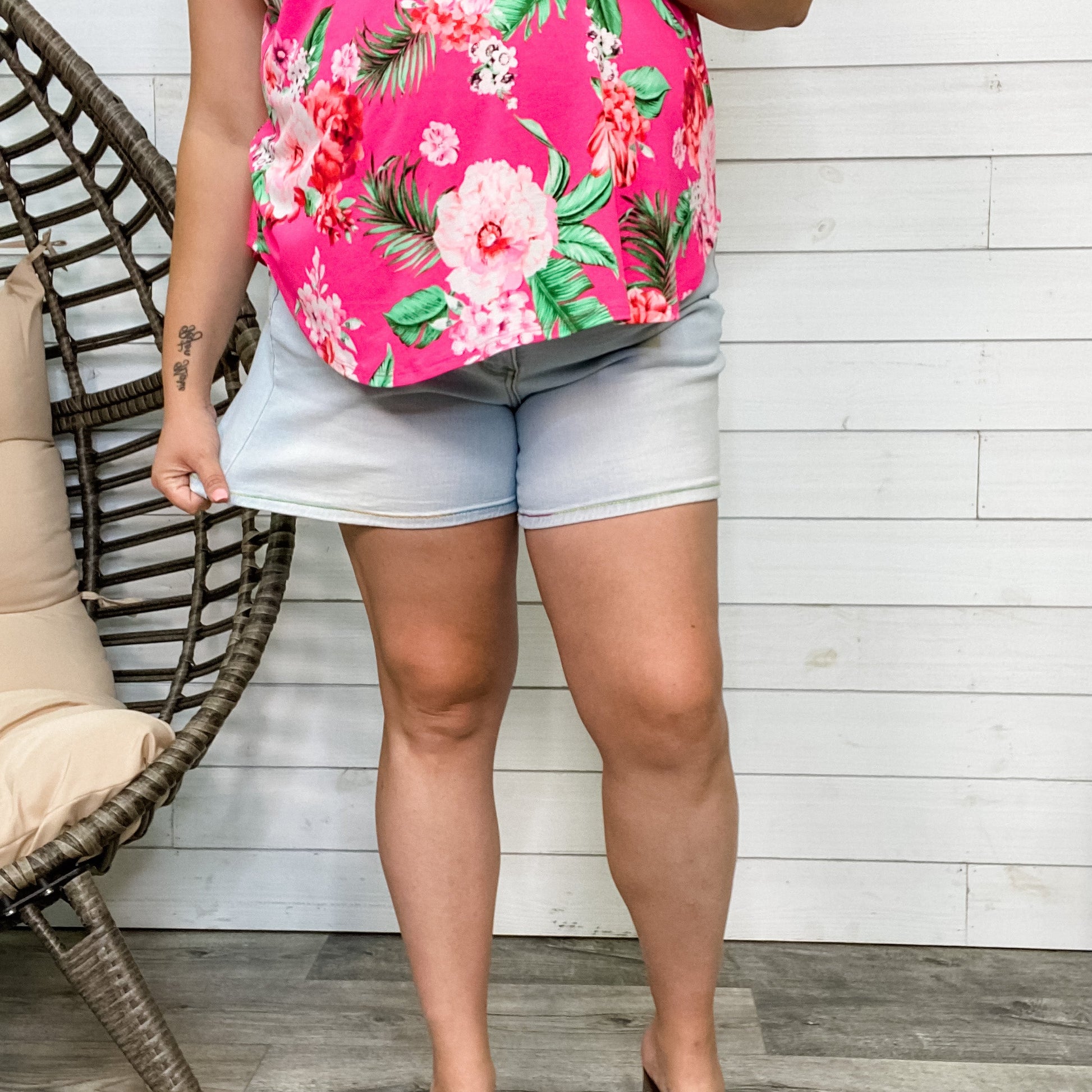 Judy Blue "Stretchy Betty" Rainbow Thread Shorts