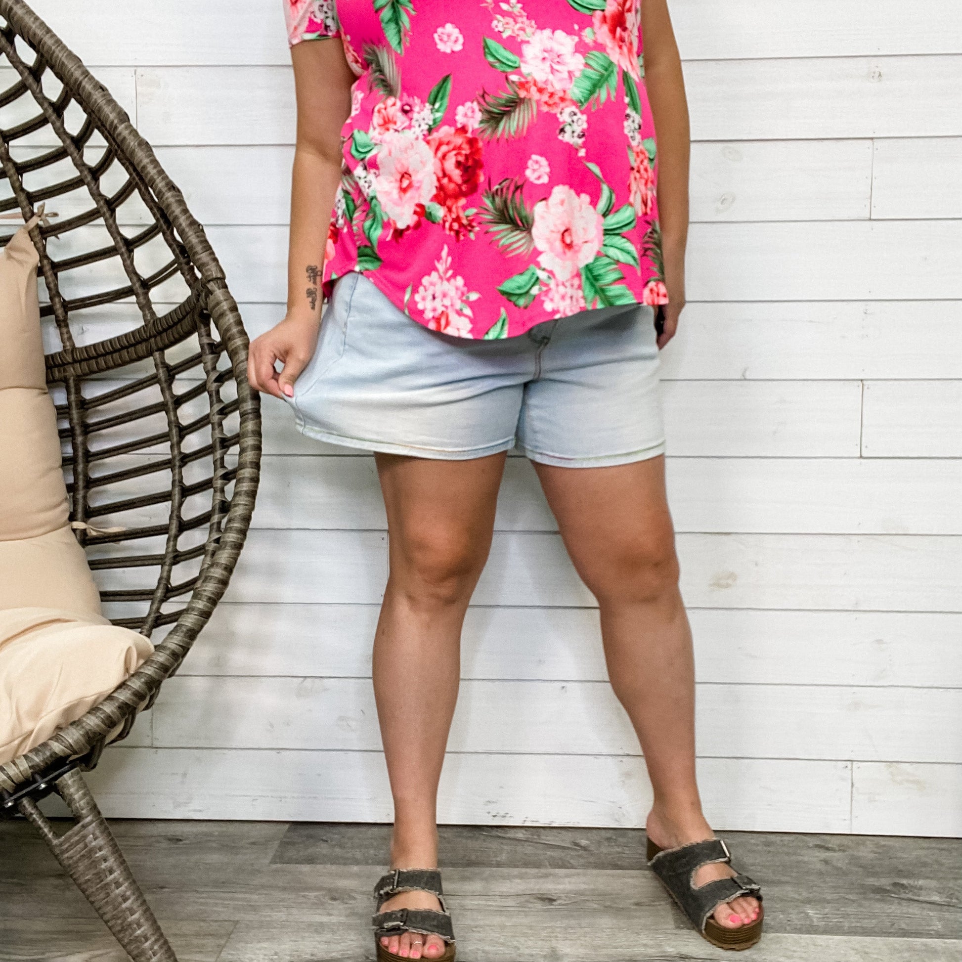Judy Blue "Stretchy Betty" Rainbow Thread Shorts