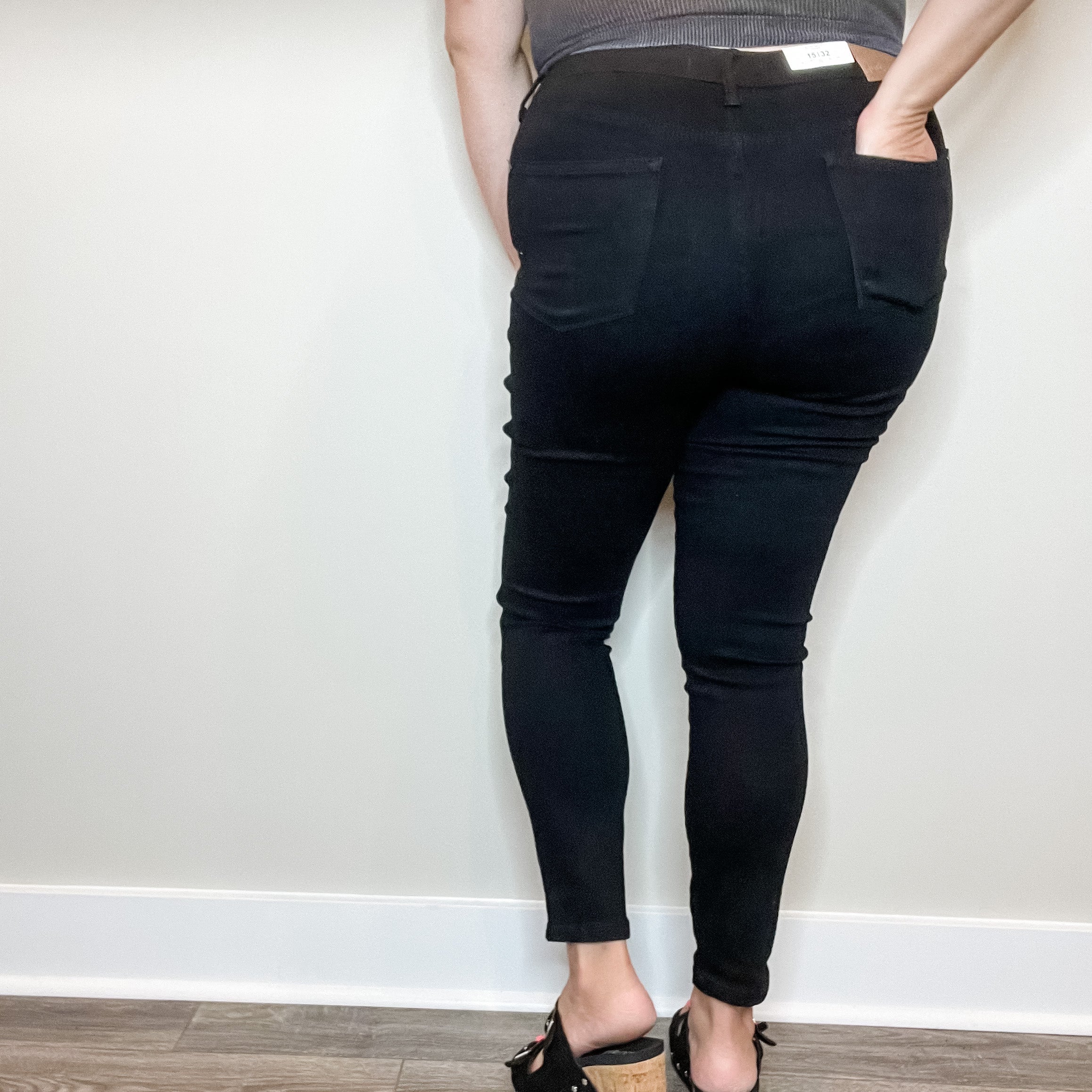 Judy Blue "Sweet Nothings" Tummy Control Black Skinny Jeans-Lola Monroe Boutique