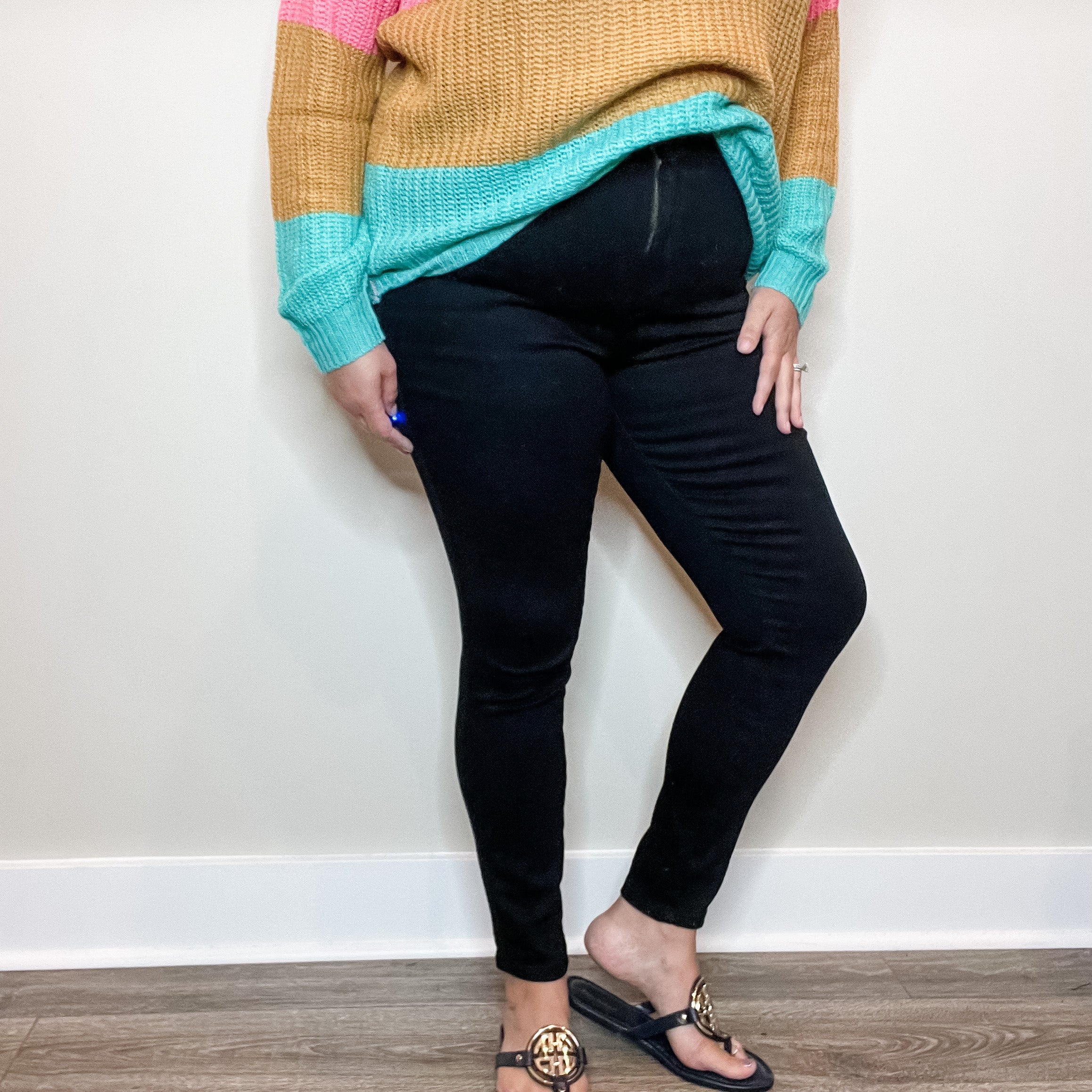 Judy Blue "Sweet Nothings" Tummy Control Black Skinny Jeans-Lola Monroe Boutique