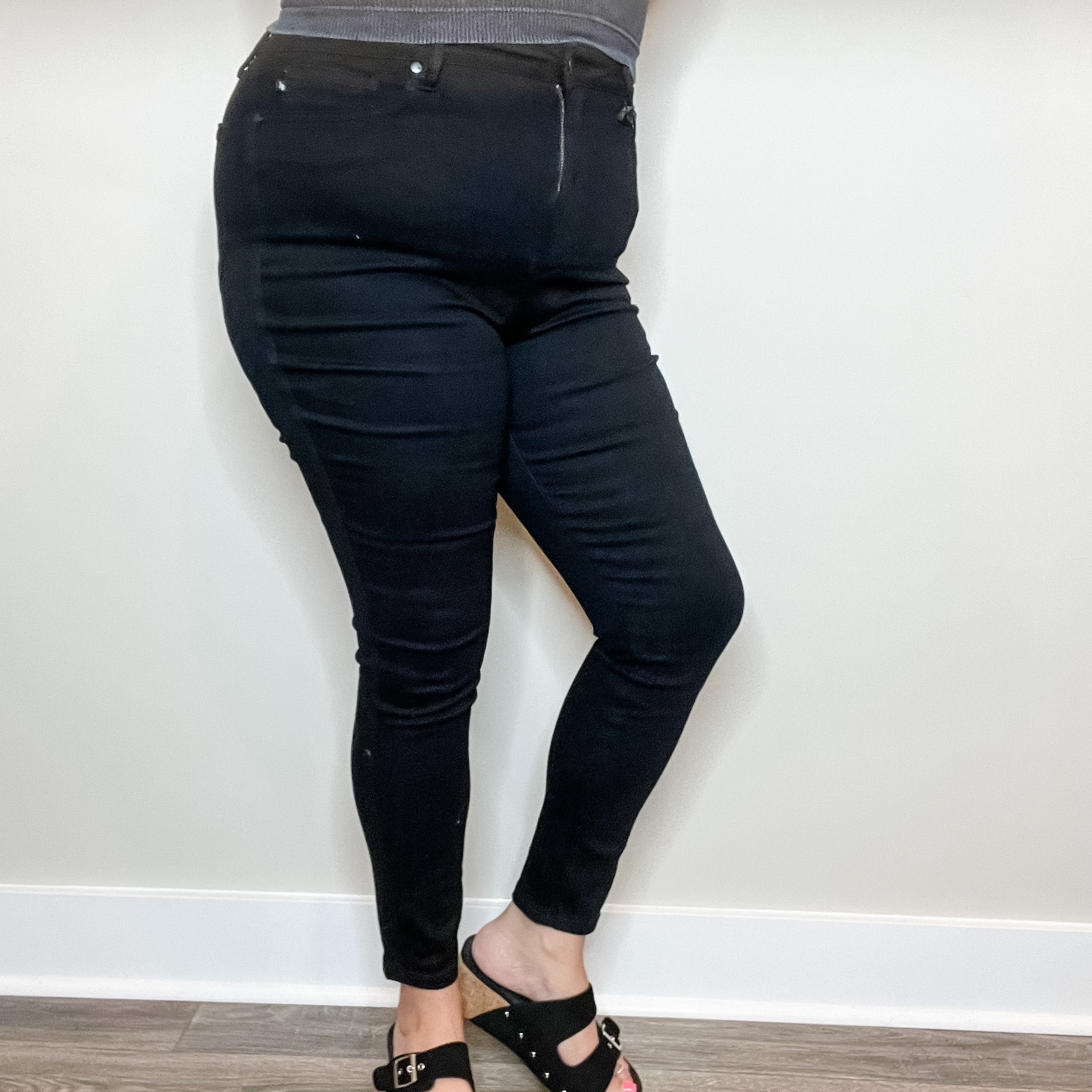 Judy Blue "Sweet Nothings" Tummy Control Black Skinny Jeans-Lola Monroe Boutique