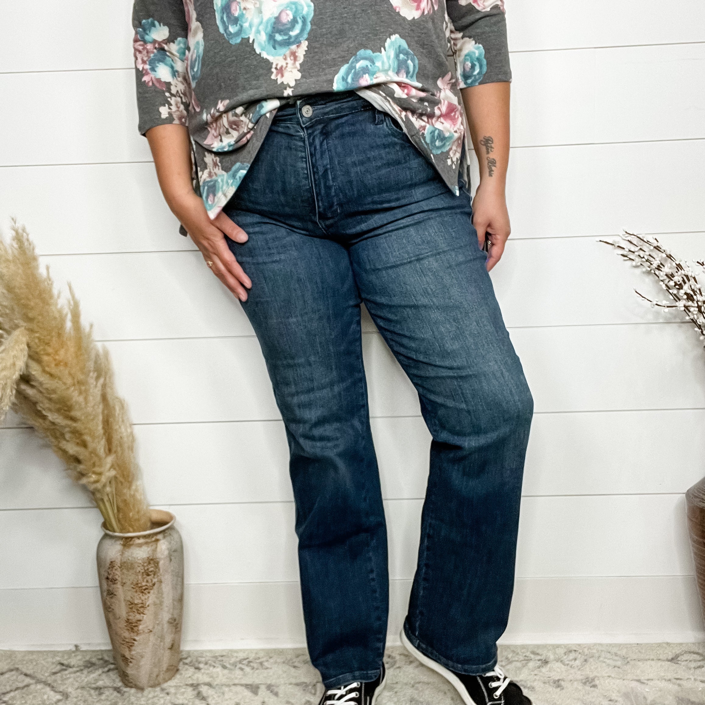 Judy Blue "Sweeter Than" Tummy Control Straight Leg Jeans-Lola Monroe Boutique