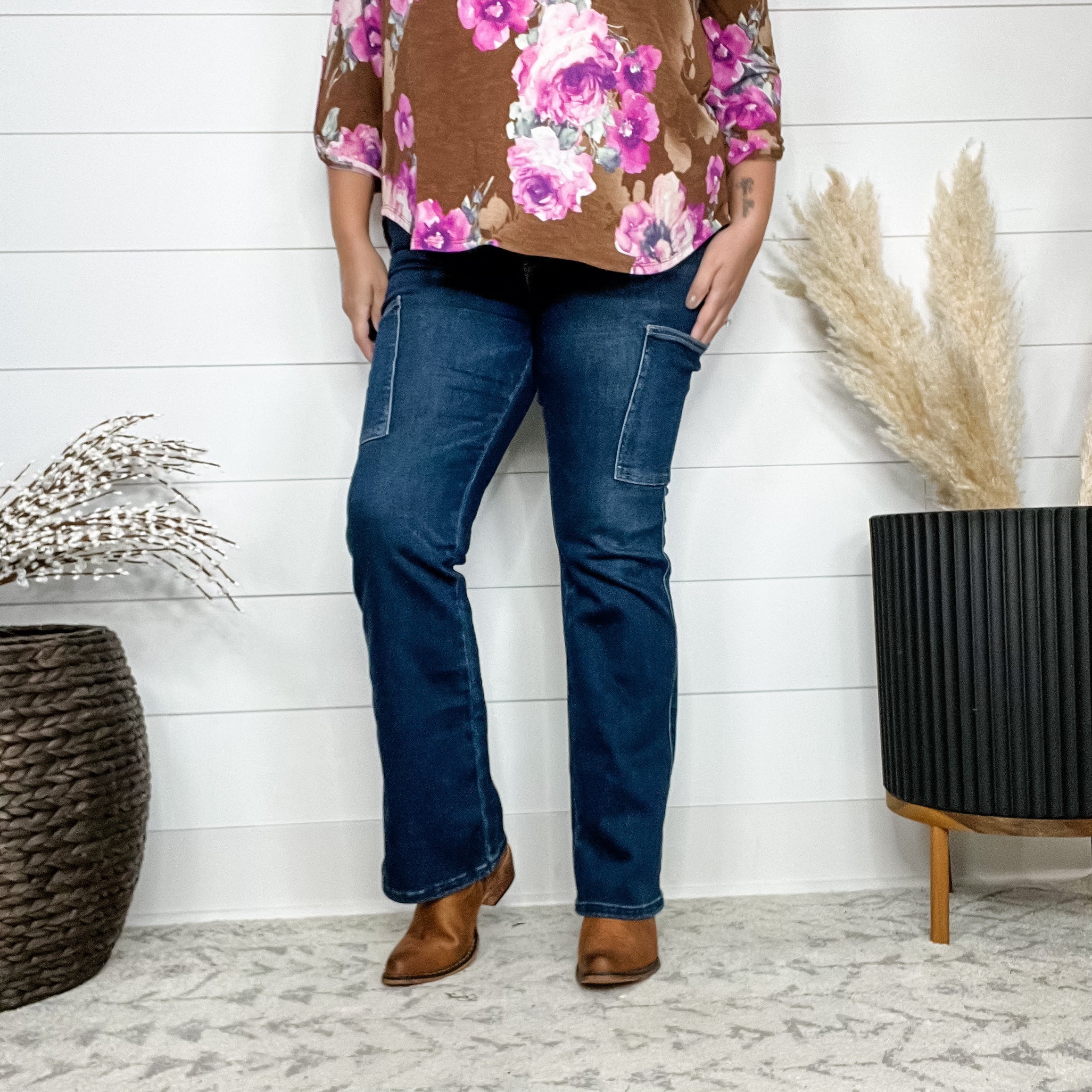 Judy Blue "Taking Flight" Cargo Bootcut jeans-Lola Monroe Boutique