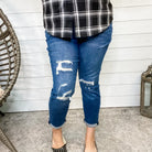 Judy Blue Thermal Patch Boyfriend Jeans-Lola Monroe Boutique