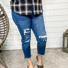 Judy Blue Thermal Patch Boyfriend Jeans-Lola Monroe Boutique