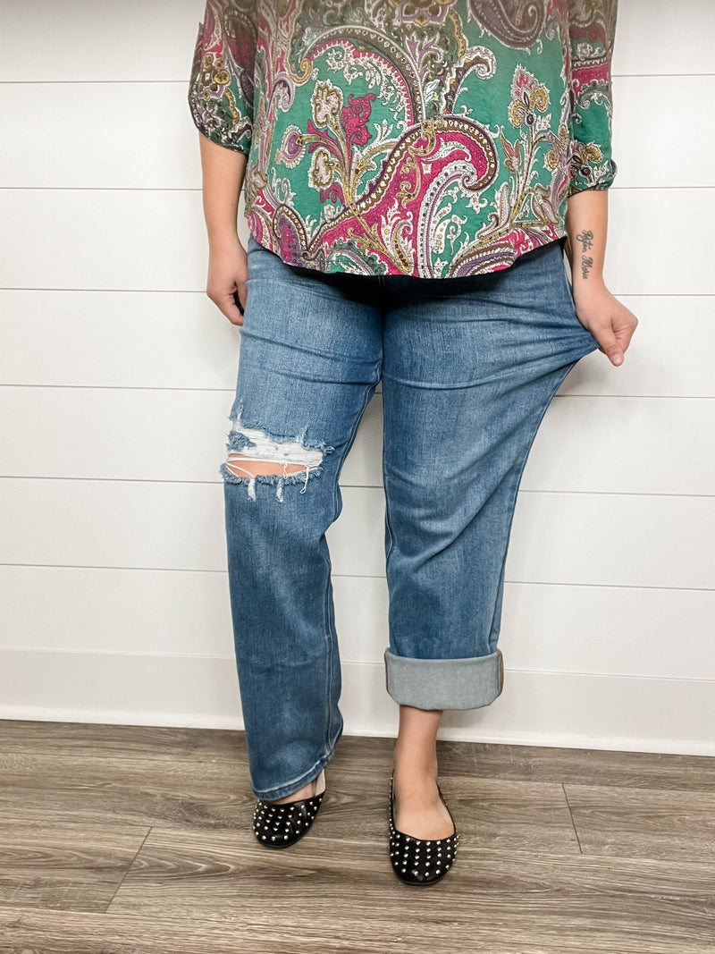 Judy Blue "Tommy Salame" Tummy Control Straight Leg Jeans-Lola Monroe Boutique