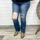 Judy Blue "Train Station" Distressed Bootcut Jeans-Lola Monroe Boutique