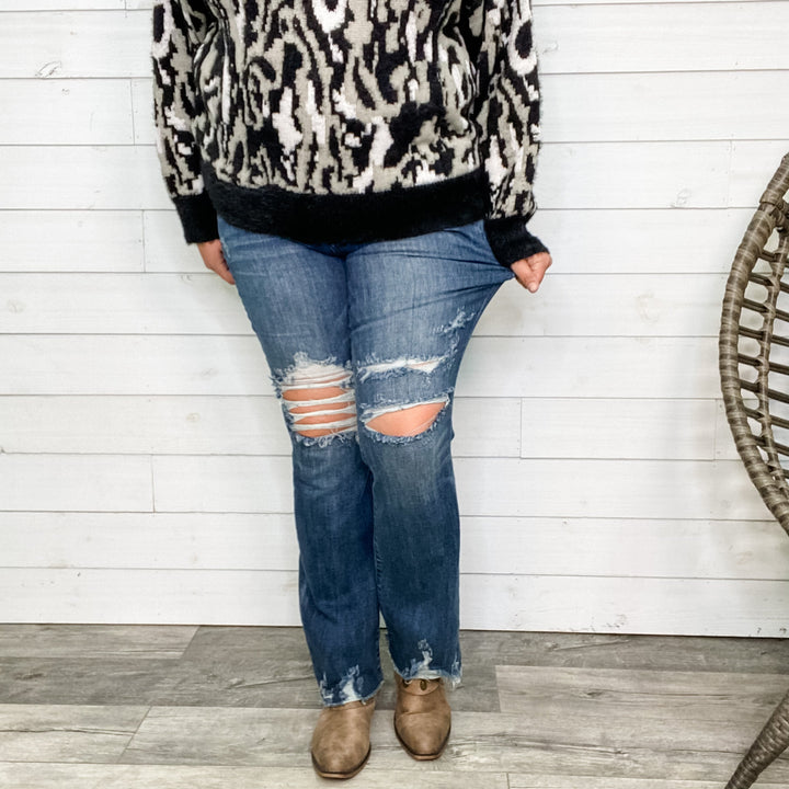 Judy Blue "Train Station" Distressed Bootcut Jeans